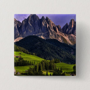 Badge Carré 5 Cm Belle église isolée et isolée St Maddalena