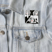 Badge Carré 5 Cm belle fille (En situation)