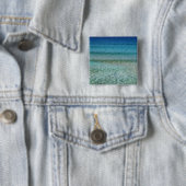 Badge Carré 5 Cm Belle plage de sable (En situation)