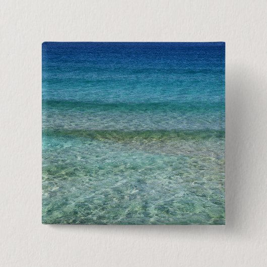 Badge Carré 5 Cm Belle plage de sable (Devant)