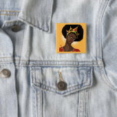 Badge Carré 5 Cm Belle Reine noire (En situation)