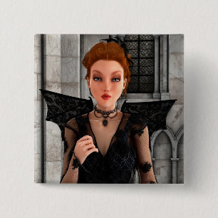 Badge Carré 5 Cm Belle Sorcière