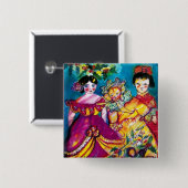 BADGE CARRÉ 5 CM BELLES POUDRES ANCIENNES (Devant & derrière)