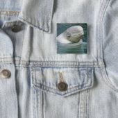 Badge Carré 5 Cm Béluga, Delphinapterus leucas) (En situation)