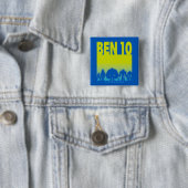 Badge Carré 5 Cm Ben 10 Alien Line-up Logo (En situation)