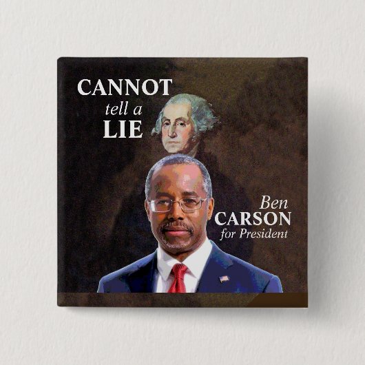 Badge Carré 5 Cm Ben Carson pour le président (Devant)