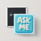 Badge Carré 5 Cm Bénévole Demandez-moi (Devant & derrière)