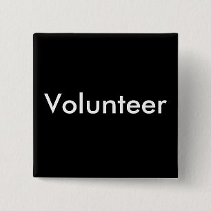 Badge Carré 5 Cm Bénévole Noir Blanc
