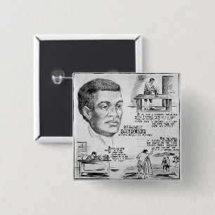 Badge Carré 5 Cm Benjamin Banneker : Black Scientist & Revolutionar
