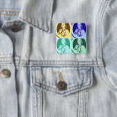 Badge Carré 5 Cm Benjamin Franklin (En situation)