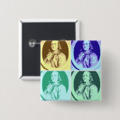 Badge Carré 5 Cm Benjamin Franklin (Devant & derrière)