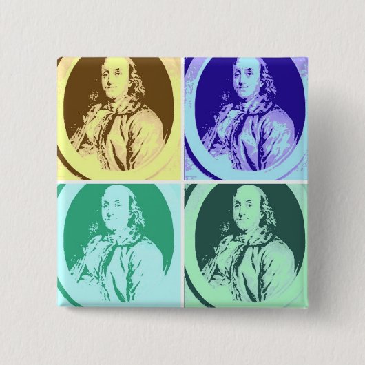 Badge Carré 5 Cm Benjamin Franklin (Devant)