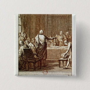 Badge Carré 5 Cm Benjamin Franklin présent son opposition