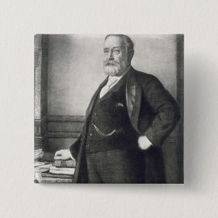 Badge Carré 5 Cm Benjamin Harrison (1833-1901), 23ème président d