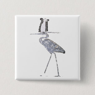 Badge Carré 5 Cm Benu Bird