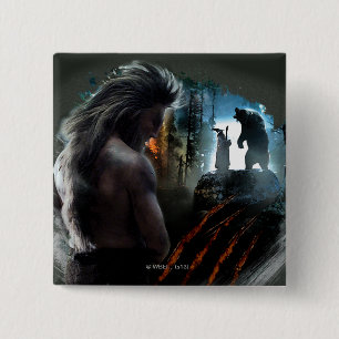 Badge Carré 5 Cm BEORN™ Et Gandalf Graphique