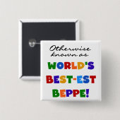 Badge Carré 5 Cm Beppe le plus connu (Devant & derrière)