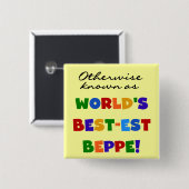 Badge Carré 5 Cm Beppe le plus connu (Devant & derrière)