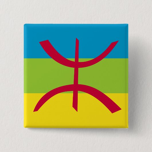 Badge Carré 5 Cm Berbères berbères Kabyle Amazigh Drapeau insigne  (Devant)