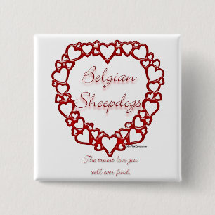 Badge Carré 5 Cm Berger belge Véritable Amour