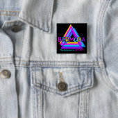 Badge Carré 5 Cm BERMUDA TRIANGLE, bouton (En situation)
