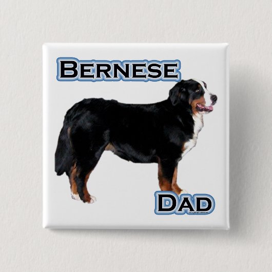 Badge Carré 5 Cm Bernese Papa 4 - Bouton (Devant)