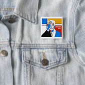 Badge Carré 5 Cm Bernie '16 (En situation)