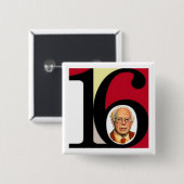 Badge Carré 5 Cm Bernie '16 (Devant & derrière)