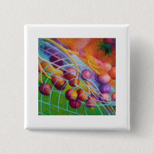 Badge Carré 5 Cm Berries-in-a-Net