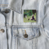 Badge Carré 5 Cm Berthe Morisot - Dans un parc (En situation)
