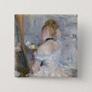 Badge Carré 5 Cm Berthe Morisot - Femme à sa Toilette