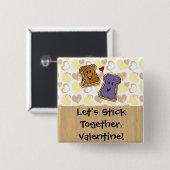 Badge Carré 5 Cm Beurre et gelée d'arachide de Valentine (Devant & derrière)