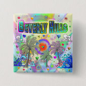 Badge Carré 5 Cm Beverly Hills Deep Dream Button (Devant)