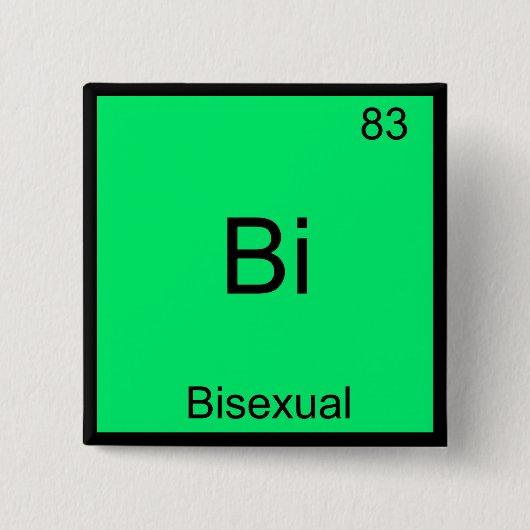 Badge Carré 5 Cm Bi - Symbole de l'élément de chimie bisexuel Funny (Devant)