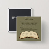 Badge Carré 5 Cm Bibliophile (Devant & derrière)