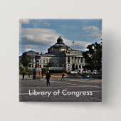 Badge Carré 5 Cm Bibliothèque du Congrès en Motif mosaïque (Devant)