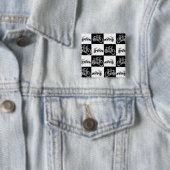 Badge Carré 5 Cm bicyclettes de damier (En situation)