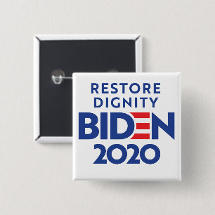 Badge Carré 5 Cm BIDEN 2020 - Restaurer la dignité