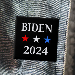 Badge Carré 5 Cm Biden 2024 Le président américain trois étoiles pa