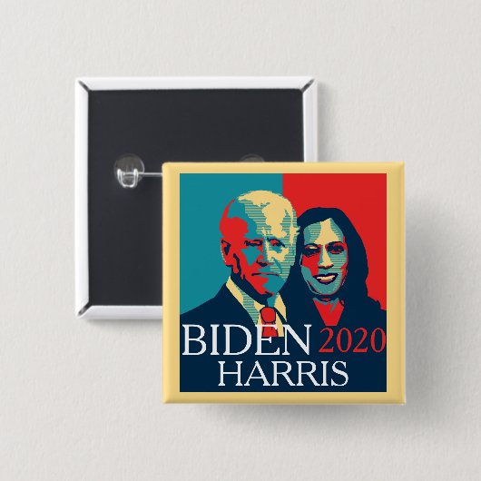 Badge Carré 5 Cm Biden et Harris (Devant & derrière)