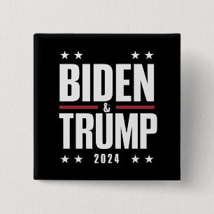 Badge Carré 5 Cm Biden Trump 2024 Drôle Président VP