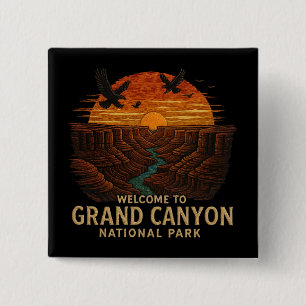 Badge Carré 5 Cm Bienvenue à la broderie Grand Canyon National USA