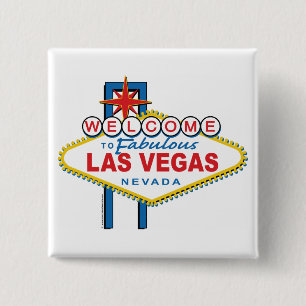 Badge Carré 5 Cm Bienvenue à Las Vegas