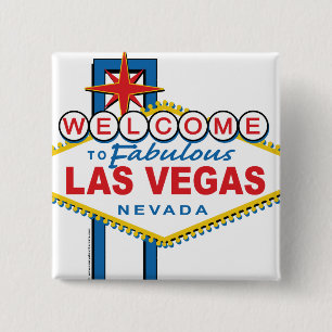 Badge Carré 5 Cm Bienvenue à Las Vegas