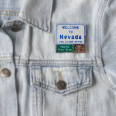Badge Carré 5 Cm Bienvenue au Nevada (En situation)