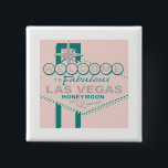 Badge Carré 5 Cm Bienvenue sur Fabulous Las Vegas Honeymoon<br><div class="desc">Design de l'enseigne de bienvenue Retro Las Vegas</div>