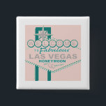Badge Carré 5 Cm Bienvenue sur Fabulous Las Vegas Honeymoon<br><div class="desc">Design de l'enseigne de bienvenue Retro Las Vegas</div>