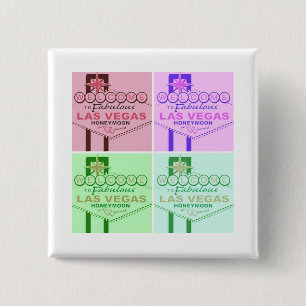 Badge Carré 5 Cm Bienvenue sur Fabulous Las Vegas Honeymoon
