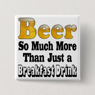 Badge Carré 5 Cm Bière de petit-déjeuner
