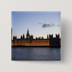 Badge Carré 5 Cm Big Ben et les Houses of Parliament dans la ville